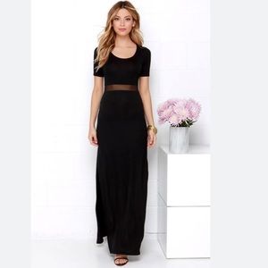 NWT Lulus black casual or formal maxi dress. Stretchy and comfortable! Size XS.